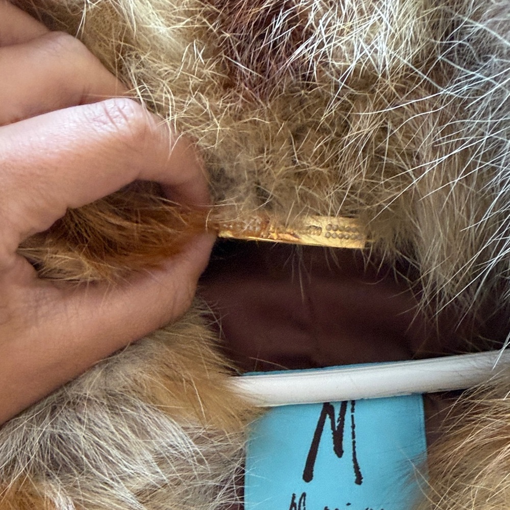 Marciano Fur Vest in Brown and Tan - Picture 3 of 4